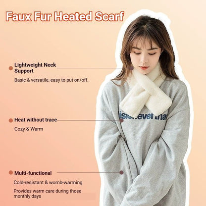 Winter Imitation Rabbit Fur USB Heated Scarf Pink V1221-WINTER-IMITATION-RABBIT-FUR-USB-HEATED-SCARF-PINK