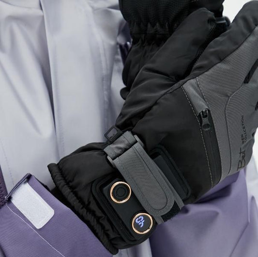 Winter Self-Heating Windproof Touchscreen Gloves-Black Gray V1221-WINTER-SELF-HEATING-WINDPROOF-TOUCHSCREEN-GLOVES-BLACK-GRAY