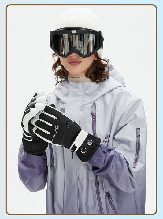 Winter Self-Heating Windproof Touchscreen Gloves-Black Gray V1221-WINTER-SELF-HEATING-WINDPROOF-TOUCHSCREEN-GLOVES-BLACK-GRAY