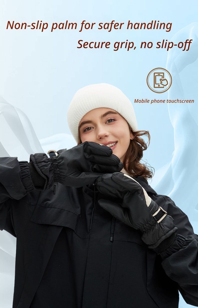 Winter Self-Heating Windproof Touchscreen Gloves-Black Gray V1221-WINTER-SELF-HEATING-WINDPROOF-TOUCHSCREEN-GLOVES-BLACK-GRAY