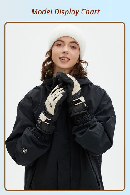 Winter Self-Heating Windproof Touchscreen Gloves-Black Gray V1221-WINTER-SELF-HEATING-WINDPROOF-TOUCHSCREEN-GLOVES-BLACK-GRAY