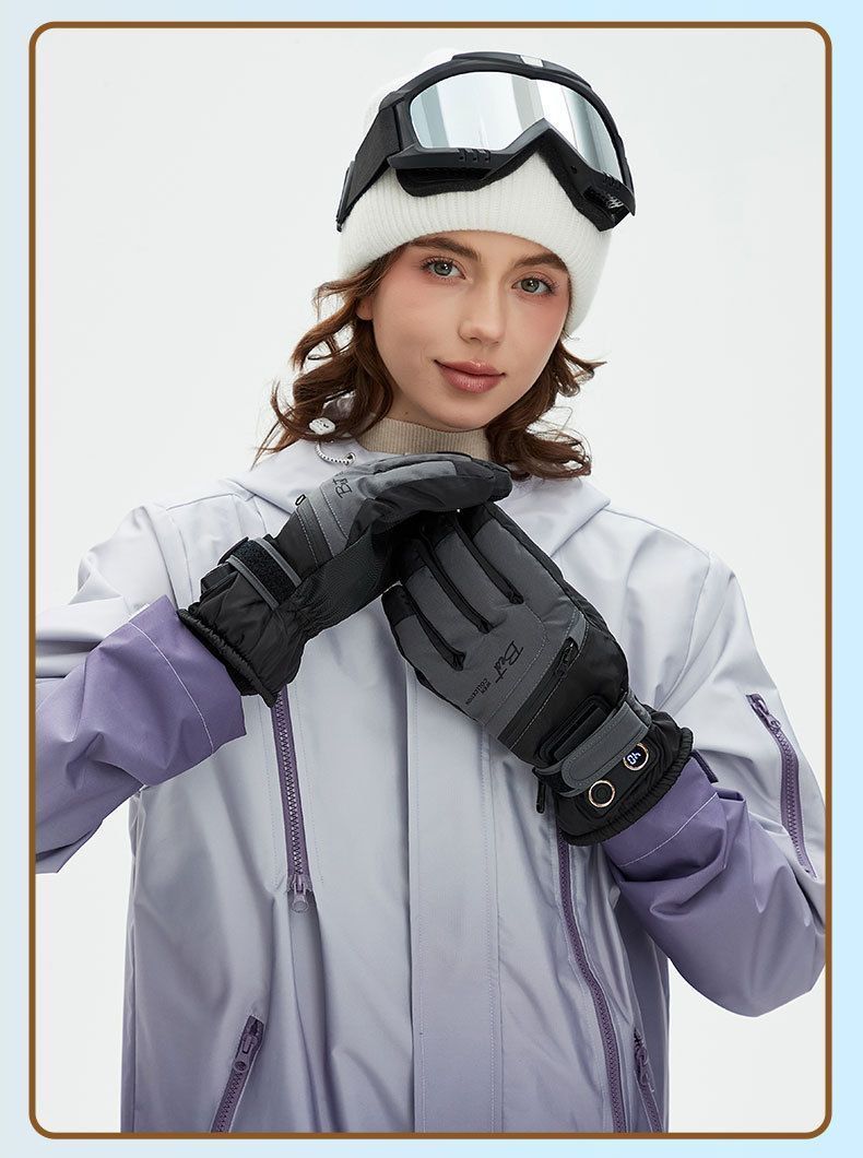 Winter Self-Heating Windproof Touchscreen Gloves-Black Gray V1221-WINTER-SELF-HEATING-WINDPROOF-TOUCHSCREEN-GLOVES-BLACK-GRAY