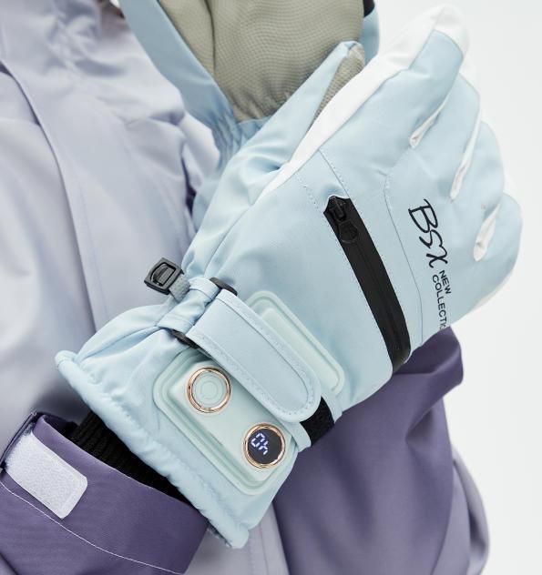 Winter Self-Heating Windproof Touchscreen Gloves-Blue and White V1221-WINTER-SELF-HEATING-WINDPROOF-TOUCHSCREEN-GLOVES-BLUE-AND-WHITE