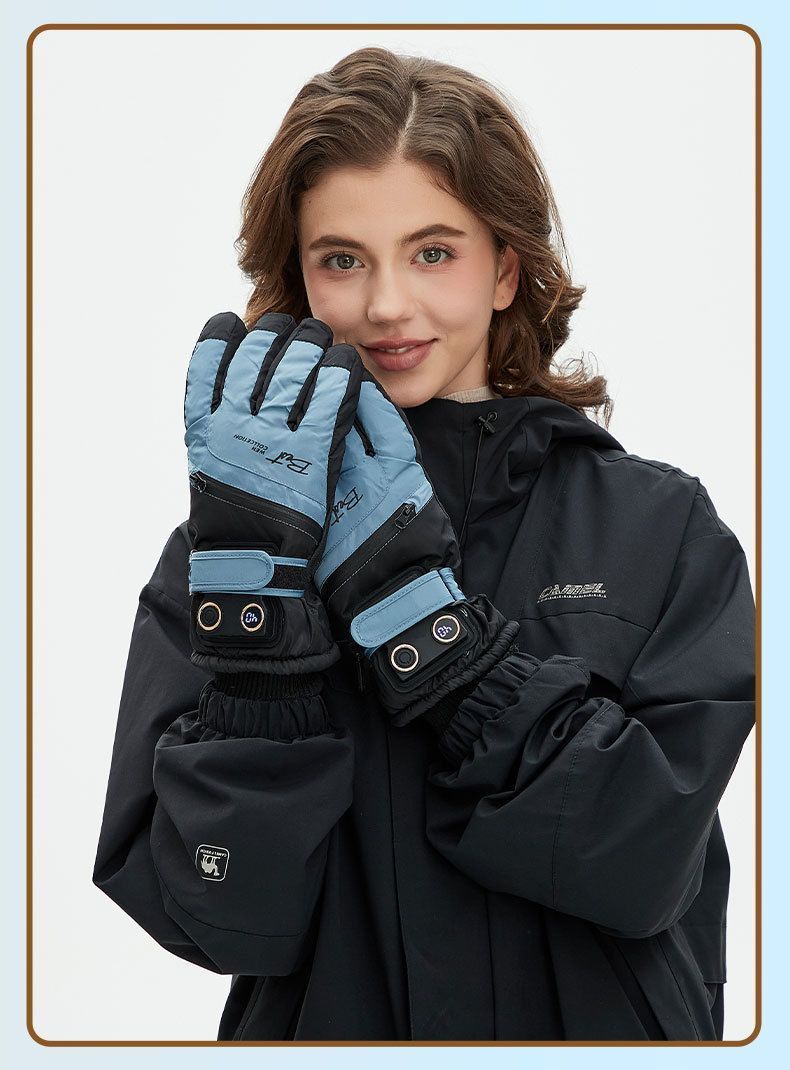 Winter Self-Heating Windproof Touchscreen Gloves-Blue and White V1221-WINTER-SELF-HEATING-WINDPROOF-TOUCHSCREEN-GLOVES-BLUE-AND-WHITE