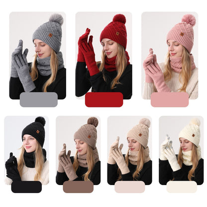 Women Gray Argyle 3-Piece Set-Hat Scarf and Gloves V1221-WOMEN-GRAY-ARGYLE-3-PIECE-SET-HAT-SCARF-AND-GLOVES