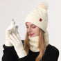 Women Milky-White Argyle 3-Piece Set-Hat Scarf and Gloves V1221-WOMEN-MILKY-WHITE-ARGYLE-3-PIECE-SET-HAT-SCARF-AND-GLOVES