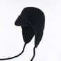 Women Plain Aviator Hat with Earflaps Black V1221-WOMEN-PLAIN-AVIATOR-HAT-WITH-EARFLAPS-BLACK