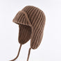 Women Plain Aviator Hat with Earflaps Coffee Brown V1221-WOMEN-PLAIN-AVIATOR-HAT-WITH-EARFLAPS-COFFEE-BROWN