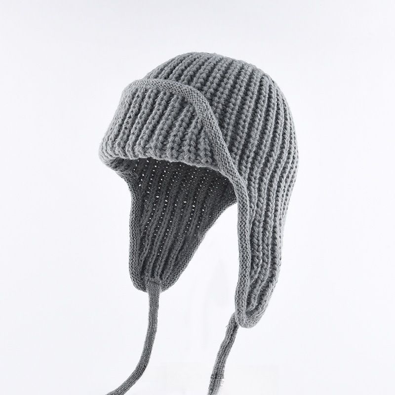 Women Plain Aviator Hat with Earflaps Gray V1221-WOMEN-PLAIN-AVIATOR-HAT-WITH-EARFLAPS-GRAY
