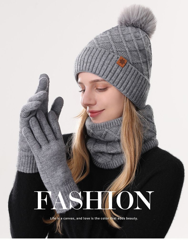 Women Red Argyle 3-Piece Set-Hat Scarf and Gloves V1221-WOMEN-RED-ARGYLE-3-PIECE-SET-HAT-SCARF-AND-GLOVES