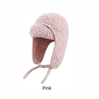 Women Sherpa Aviator Beanie - Warm Earflap Knit Hat Black V1221-WOMEN-SHERPA-AVIATOR-BEANIE-WARM-EARFLAP-KNIT-HAT-BLACK