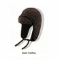 Women Sherpa Aviator Beanie - Warm Earflap Knit Hat Dark Coffee V1221-WOMEN-SHERPA-AVIATOR-BEANIE-WARM-EARFLAP-KNIT-HAT-DARK-COFFEE