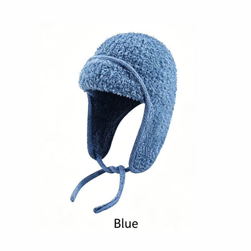 Women Sherpa Aviator Beanie - Warm Earflap Knit Hat White V1221-WOMEN-SHERPA-AVIATOR-BEANIE-WARM-EARFLAP-KNIT-HAT-WHITE