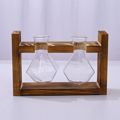 HydroponicWoodenFramewithSnap-On-DiamondDoubleBottle V1221-WOODENSTAND-DIAMONDDOUBLEBOTTLE