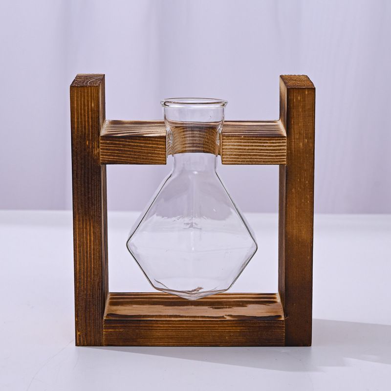 HydroponicWoodenFramewithSnap-On-DiamondSingleBottle V1221-WOODENSTAND-DIAMONDSINGLEBOTTLE