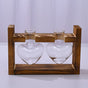 HydroponicSnap-OnWoodenStand-Heart-ShapedDoubleBottle V1221-WOODENSTAND-HEART-SHAPEDDOUBLEBOTTLE