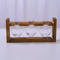 HydroponicWoodenFramewithSnap-On-Heart-ShapedTripleBottle V1221-WOODENSTAND-HEART-SHAPEDTRIPLEBOTTLE
