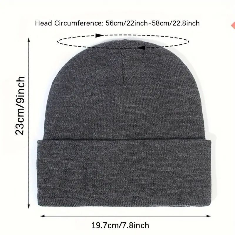 2Pcs Knit Beanie Black 01 V1221-XM-BNM-01