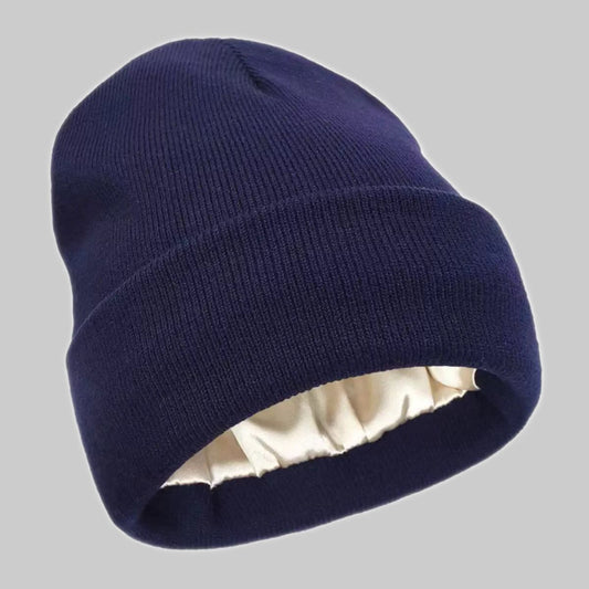 2Pcs Knit Beanie Navy blue 02 V1221-XM-BNM-02