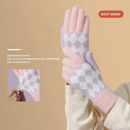 2Pcs Touchscreen Knitted Gloves Light-Gray V1221-XM-BNST-02