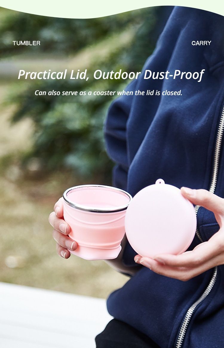 4Pcs Portable Folding Outdoor Water Cup - Pink V1221-XM-BXZDSB-01
