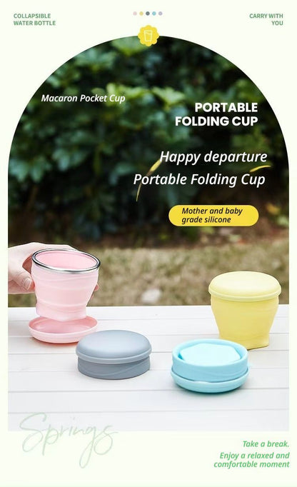 4Pcs Portable Folding Outdoor Water Cup - yellow V1221-XM-BXZDSB-02