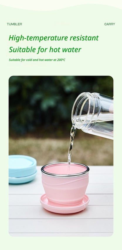4Pcs Portable Folding Outdoor Water Cup - grey V1221-XM-BXZDSB-03