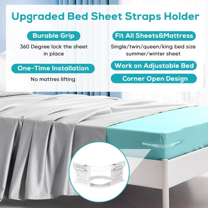 4Pcs Non-Slip Bed Sheet Fasteners, Household Sheet Holders V1221-XM-CJGDQ-002