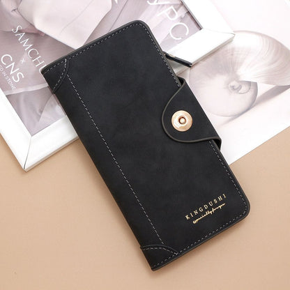 2Pcs Black Matte Long Wallet V1221-XM-CKQB-02