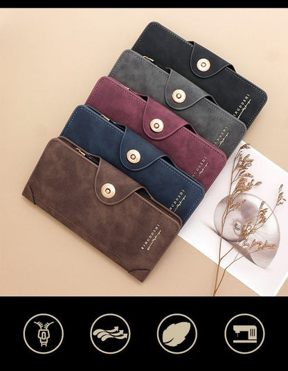 2Pcs Gray Matte Long Wallet V1221-XM-CKQB-03