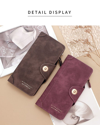 2Pcs Gray Matte Long Wallet V1221-XM-CKQB-03