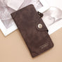 2Pcs Dark Brown Matte Long Wallet V1221-XM-CKQB-04
