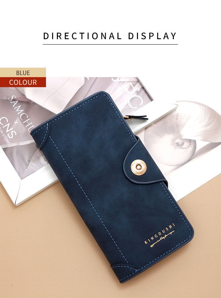 2Pcs Dark Brown Matte Long Wallet V1221-XM-CKQB-04