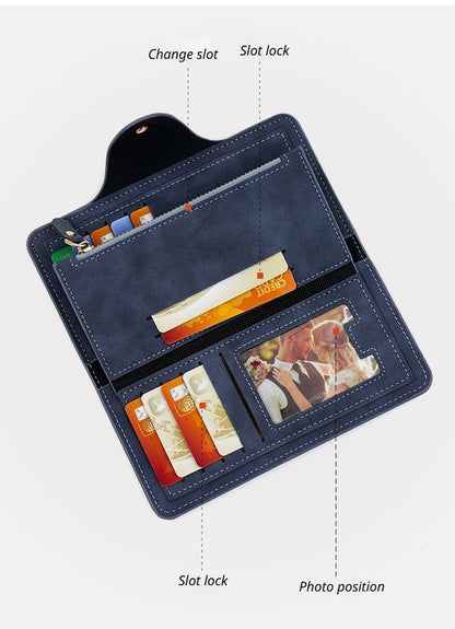 2Pcs Red Matte Long Wallet V1221-XM-CKQB-05