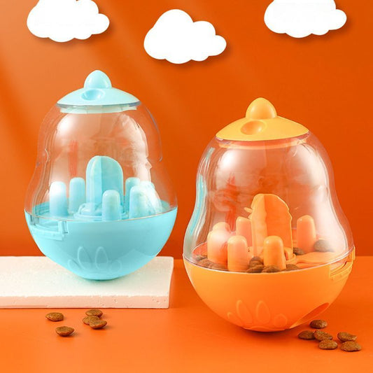 2Pcs Pet Tumbler Feeder Puzzle Toy Pet Training Dispenser-Orange V1221-XM-CWWSQ-01