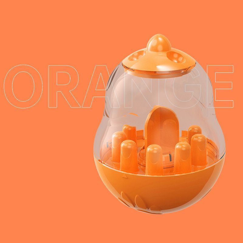 2Pcs Pet Tumbler Feeder Puzzle Toy Pet Training Dispenser-Orange V1221-XM-CWWSQ-01