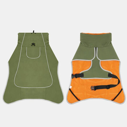 Windproof Rainproof Outdoor Pet Coat-olive green V1221-XM-CWWT-001
