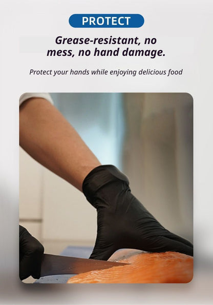 300Pcs Black Nitrile Gloves Small V1221-XM-DJST-01