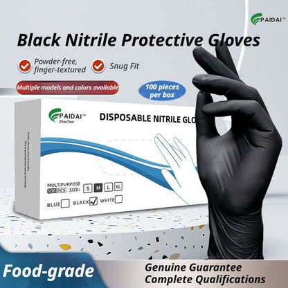 300Pcs Black Nitrile Gloves Large V1221-XM-DJST-03