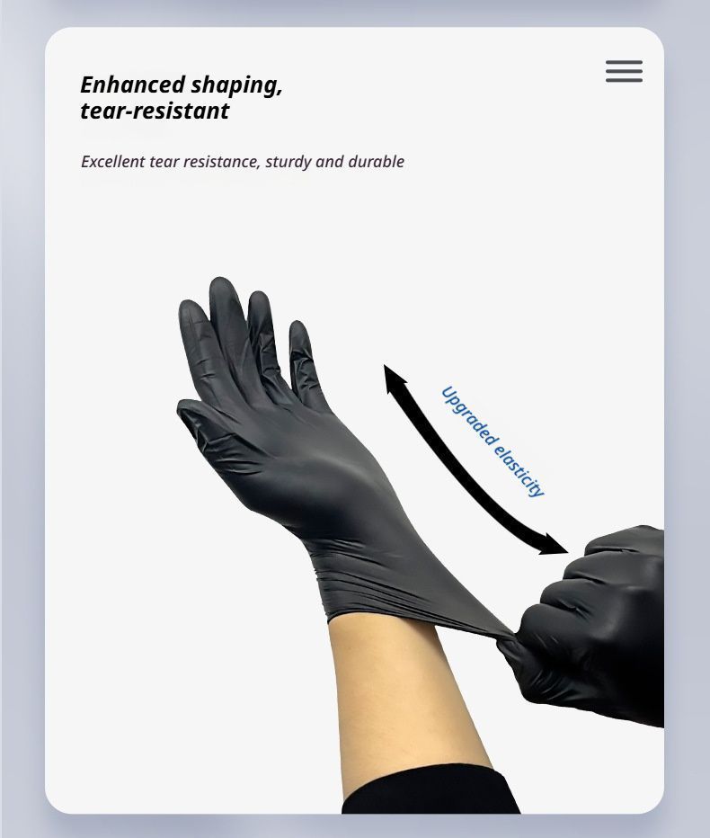 300Pcs Black Nitrile Gloves Large V1221-XM-DJST-03