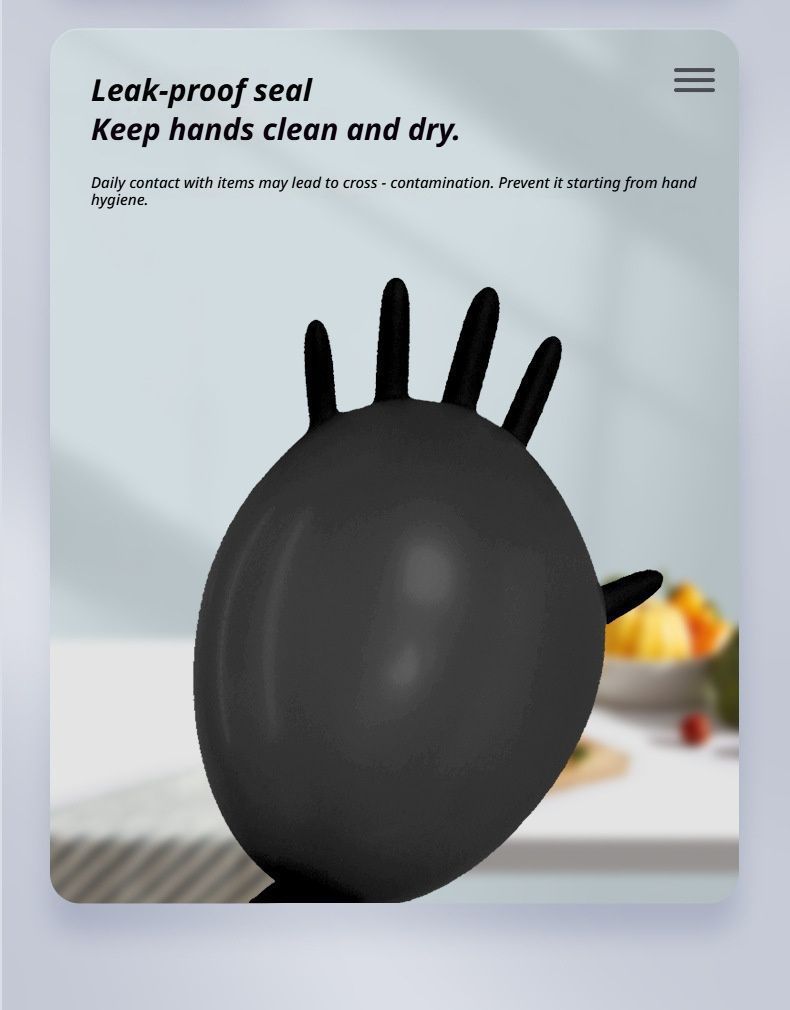 300Pcs Black Nitrile Gloves-Extra Large V1221-XM-DJST-04