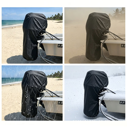 600D Oxford Outboard Motor Cover, 175-225HP Waterproof Engine Protector V1221-XM-FDJBHZ-002