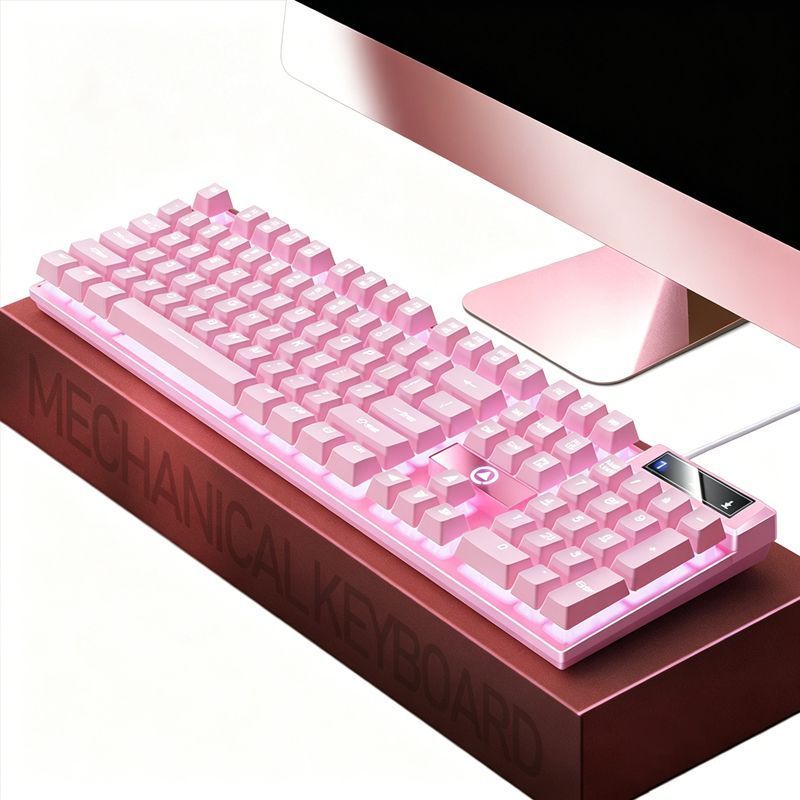 104 Keys Wired Keyboard Pink V1221-XM-FGJP-003
