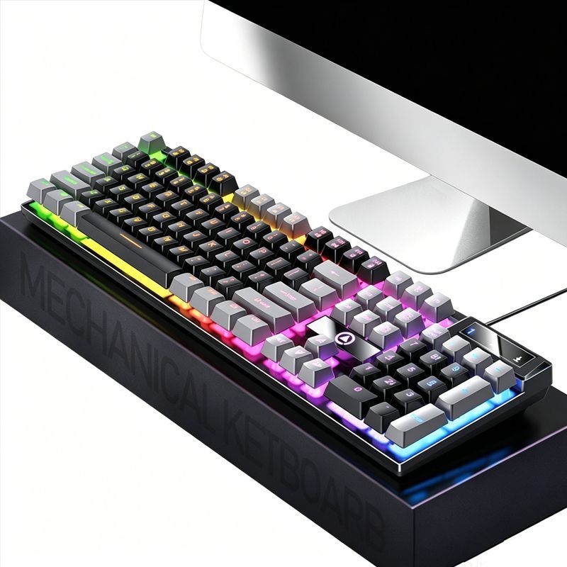 104 Keys Wired Keyboard Black And Gray V1221-XM-FGJP-010