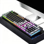 104 Keys Wired Keyboard Black And Gray V1221-XM-FGJP-010