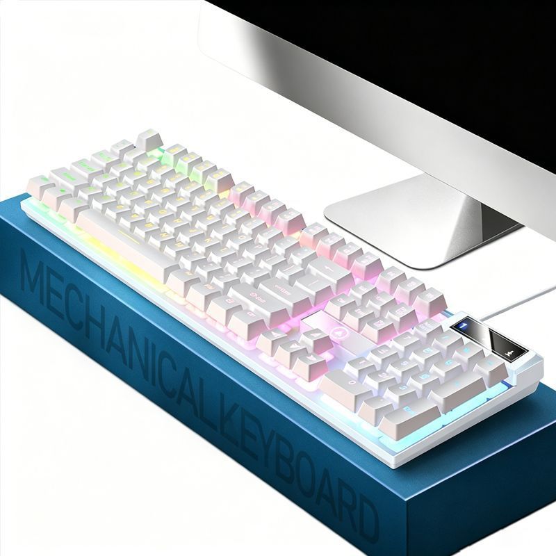 104 Keys Wired Keyboard White V1221-XM-FGJP-012