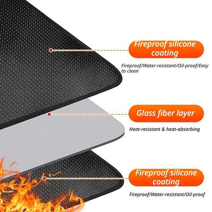 Black Semi-Circle Fireplace Mat V1221-XM-FHBLD-01
