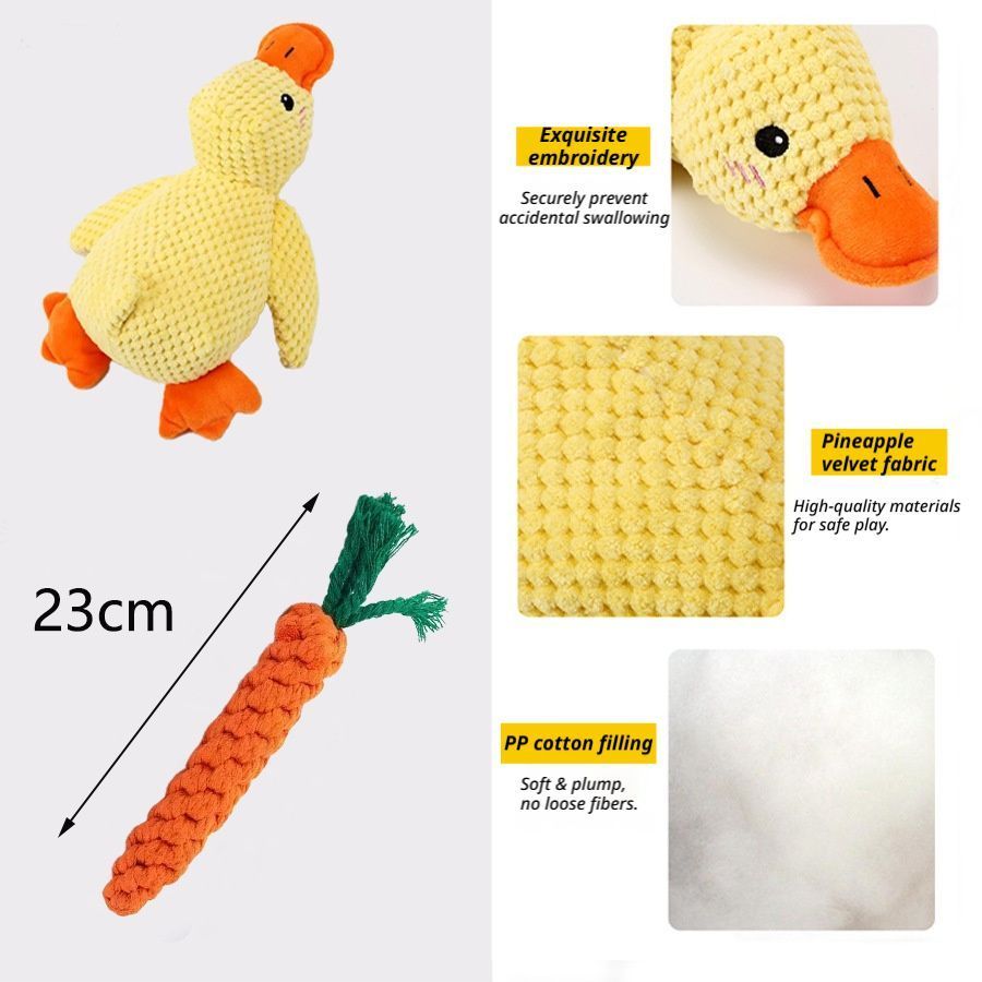 Small & Large Plush Ducks with Rope Carrot V1221-XM-GGWJ-02
