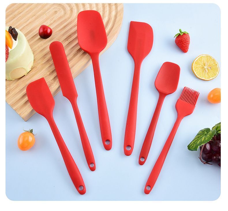 6Pcs Food-Grade Silicone Scraper Set, Baking Cream Spatulas (red)(2 set/12PCS) V1221-XM-GJGD-002