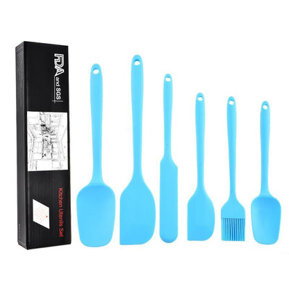 6Pcs Food-Grade Silicone Scraper Set, Baking Cream Spatulas (Blue)(2 set/12PCS) V1221-XM-GJGD-003